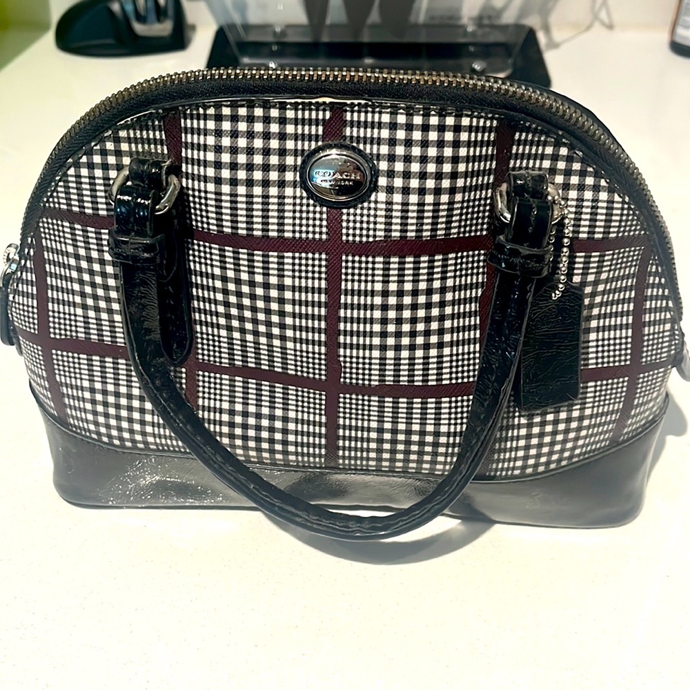 Used Coach Plaid Mini Bag